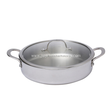 Hot Sale SUS304 Frying Pan with Glass Lid